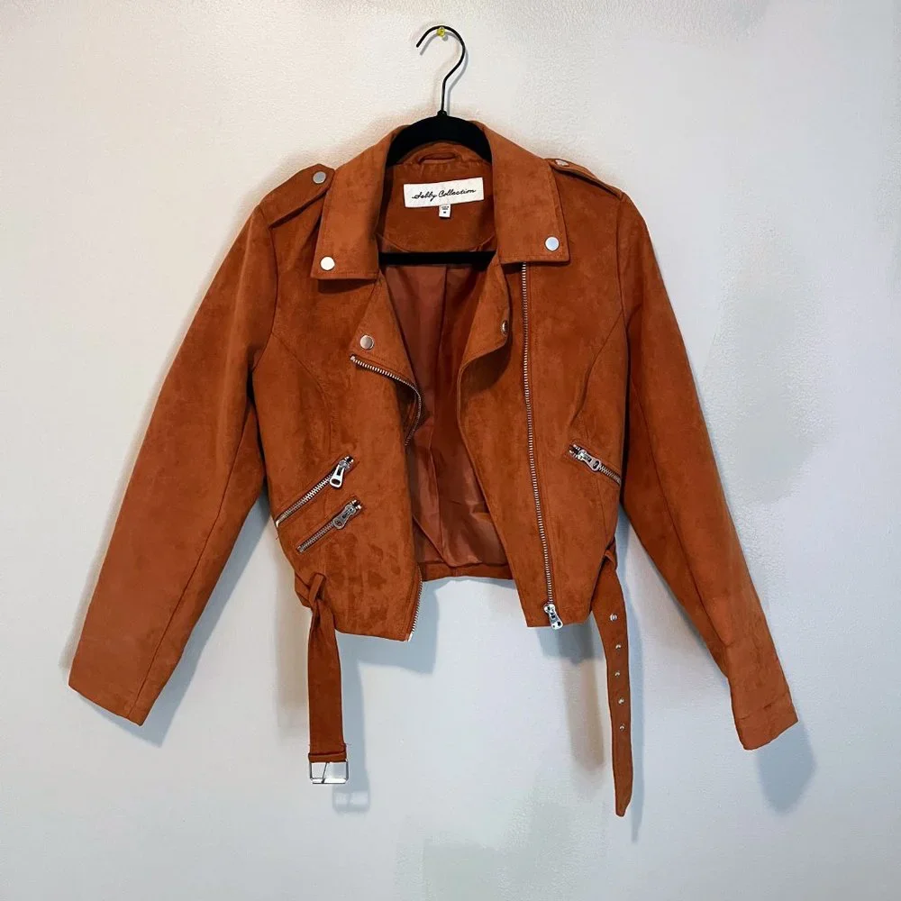 Like New Sebby Collection Suede Moto Jacket - Rust - Picture 1 of 6